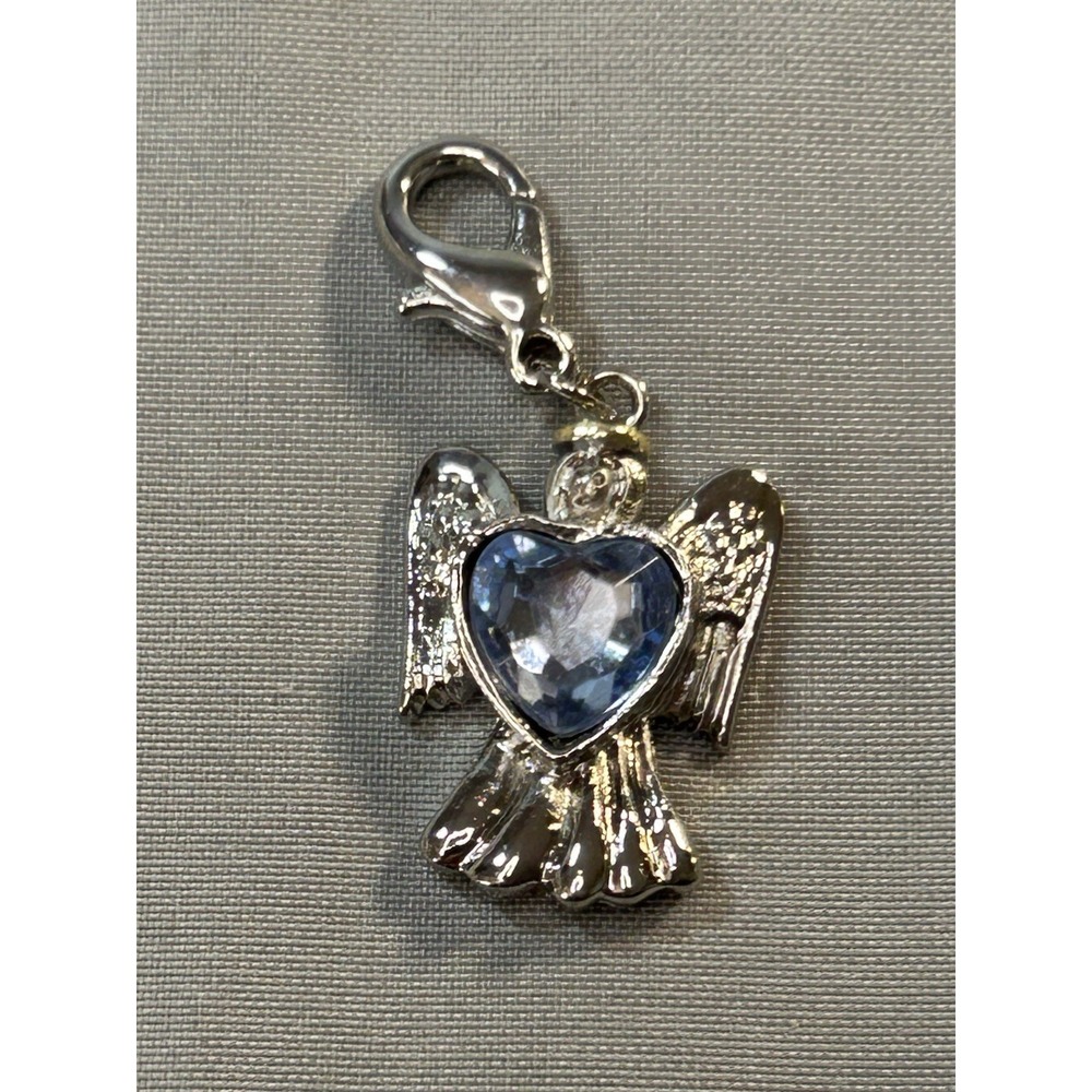 guardian‎ angel charm march birthstone light blue crystal